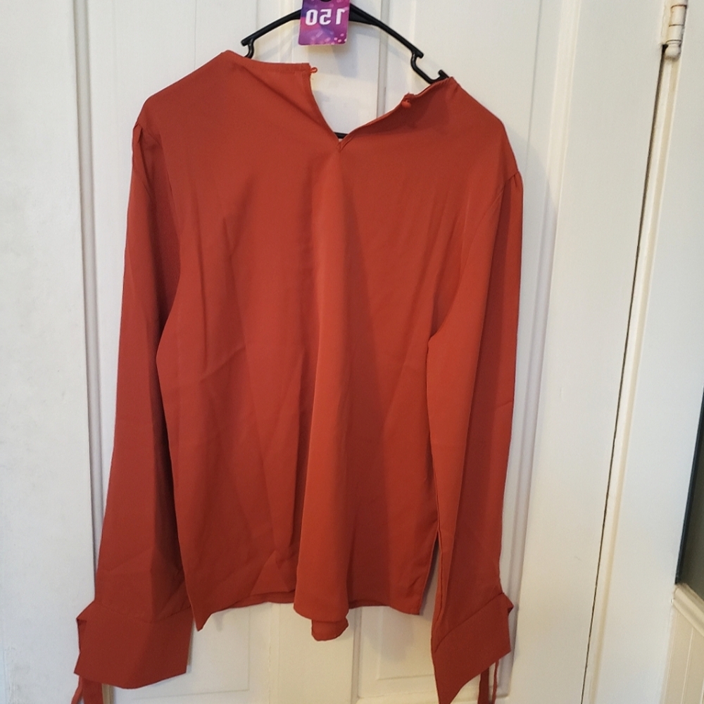 Women's Rust Long Sleeve Blouse
